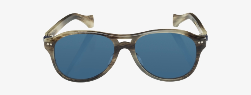 Aviator Bamboo Shell Navy Lens Sunglasses - Sunnies Studios, transparent png download