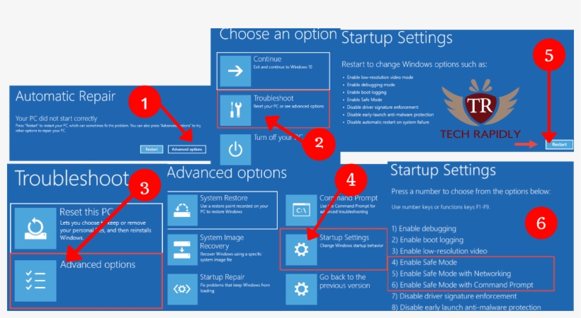 How To Start Windows 10 Safe Mode From Startup - Windows 10 Safe Mode, transparent png download