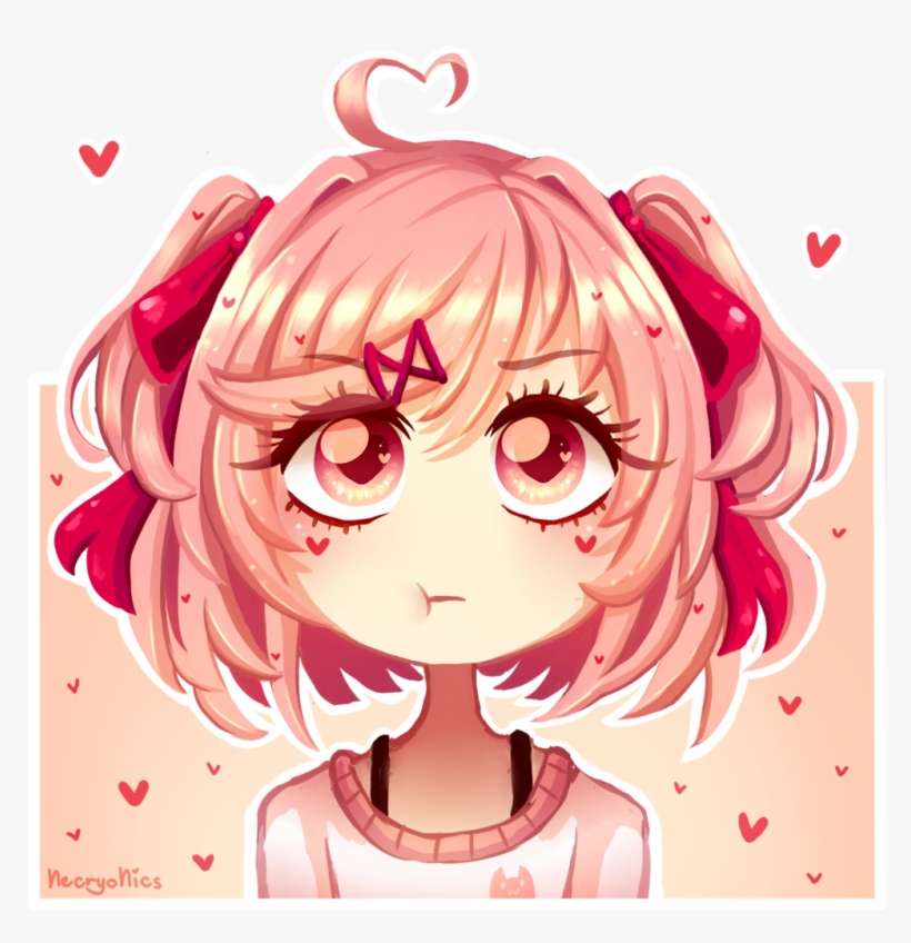 View Samegoogleiqdbsaucenao Natsuki All The Hearts - Doki Doki Literature Club Natsuki, transparent png download
