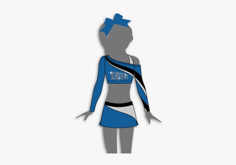 Gk Cheer Funky Shoulder Crop Top And Low Rise Left - Cartoon Cute Cheerleading, transparent png download