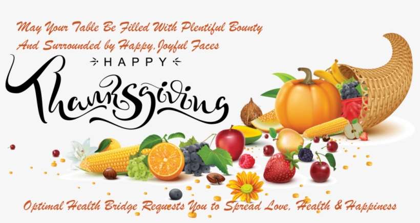 Optimal Health Bridge 877 572 - Feliz Dia De Accion De Gracias Clipart, transparent png download