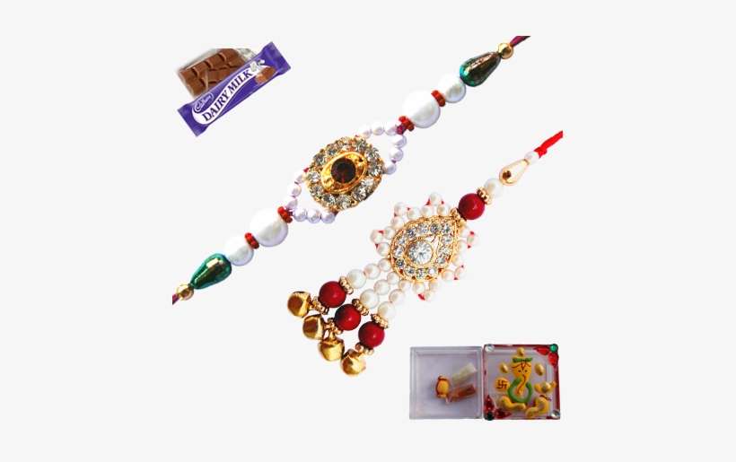 Marvelous Lumba Rakhi Made Of Diamond Pearl Stone With - Cadbury Cadbury Fairtrade Dairy Milk 45g, transparent png download