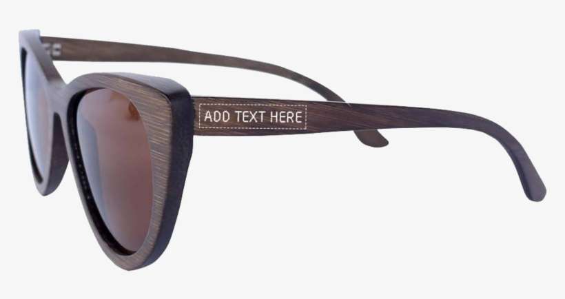 Charcoal Bamboo Cateye Wooden Sunglasses - Sunglasses, transparent png download