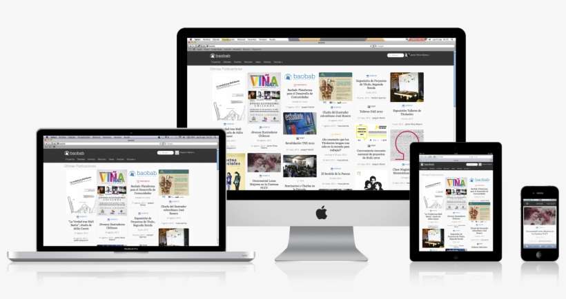 Fully Responsive Mobile Website - Mac Ipad And Iphone Png, transparent png download