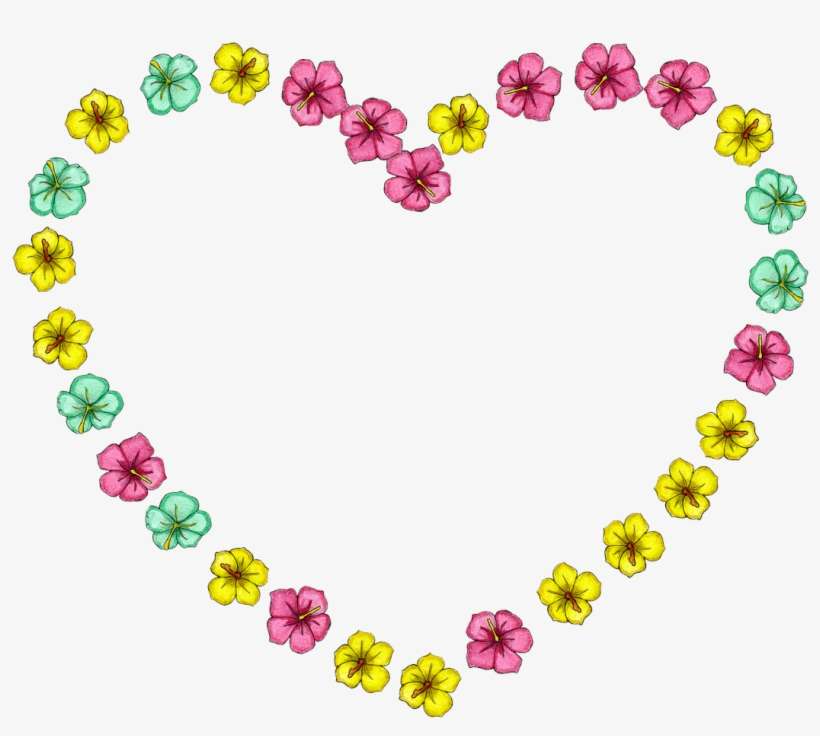 Floral Flower Frame Heart Png Image - Gold Black Beaded Anklet, transparent png download