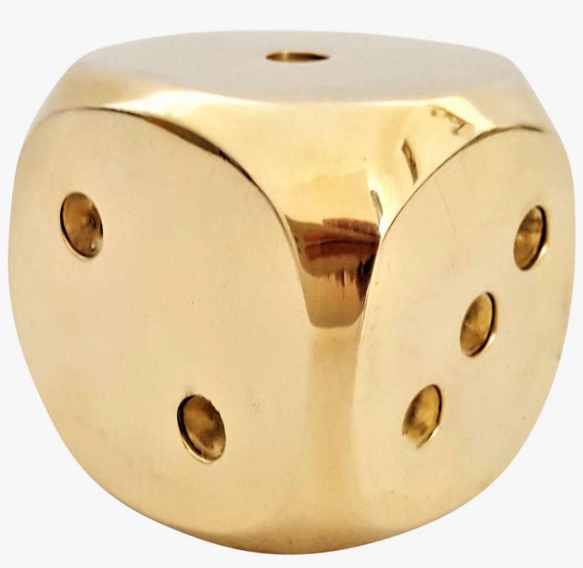 1960's Large Over Sized Brass Dice Or Die Paperweight - Miami, transparent png download