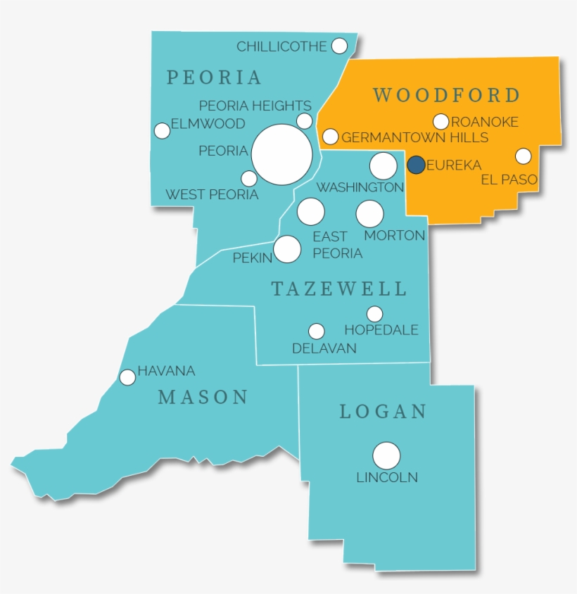 Explore Other Greater Peoria Communities - Map, transparent png download