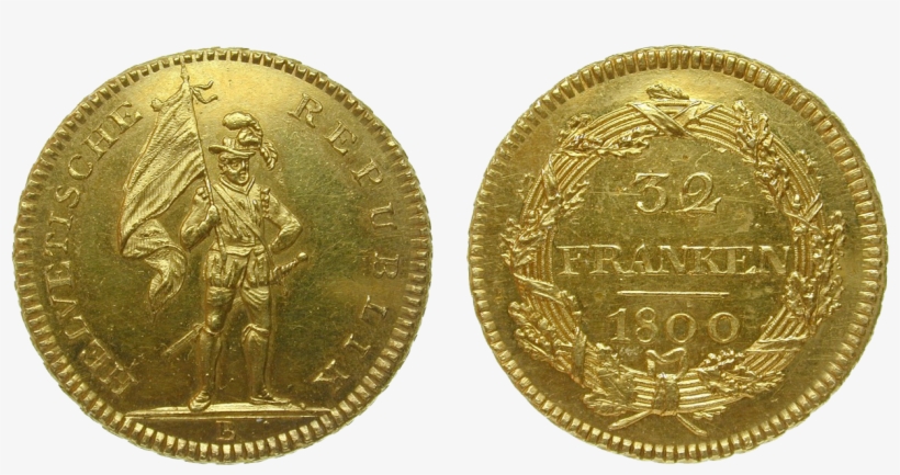 32 Franken 1800 Helvetische Republik - Gold Liberty Coin 1796, transparent png download