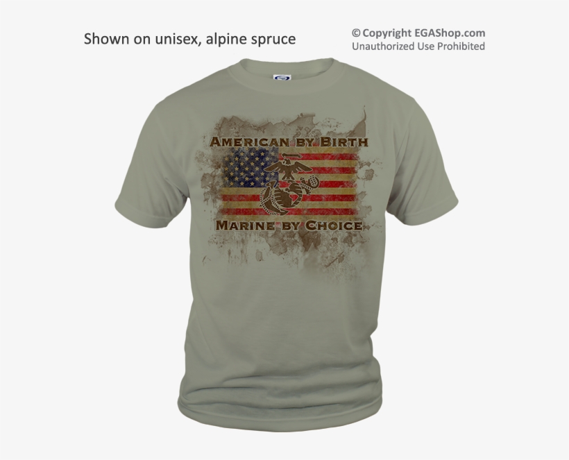 This Grunge Design Reads "american By Birth, Marine - Semper Gumby T Shirt, transparent png download