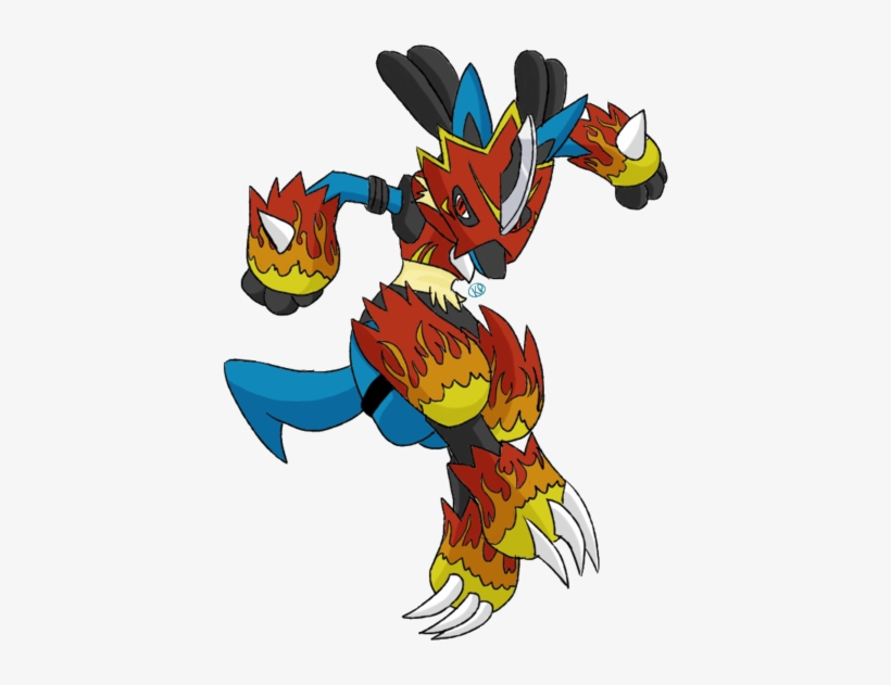 Crossing The Beams Lucario And Flamedramon By Wagoflabo-d4f541u - Lucario Digimon, transparent png download