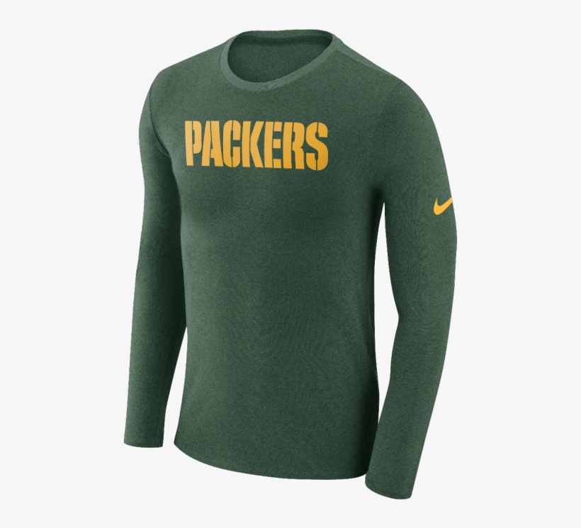 Green Bay Packers Marled Wordmark Long Sleeve - Green Bay Packers Shirt, transparent png download