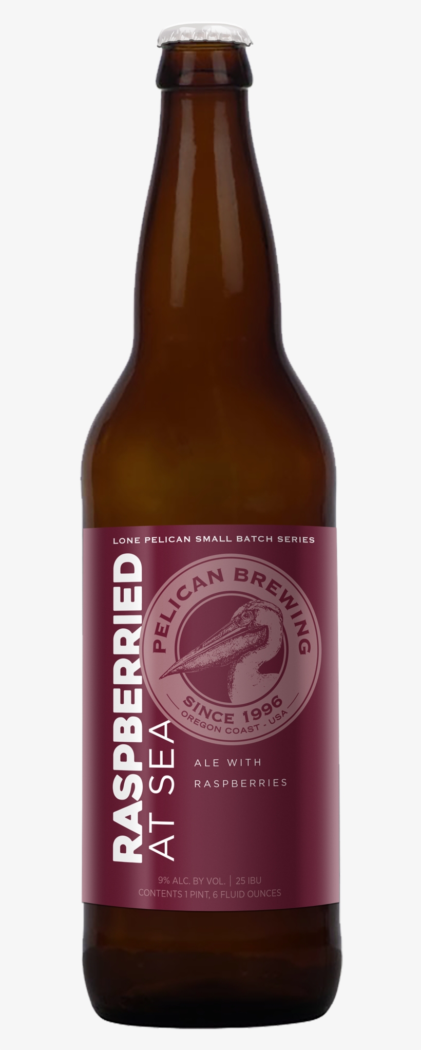 Pelican Brewing Releases "raspberried At Sea" - Beer Bottle, transparent png download