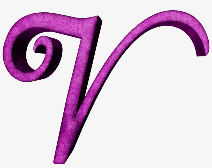 Alfabeto Estampado De Hojas En Fucsiav - Letter, transparent png download