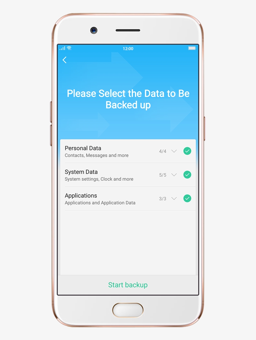 Select The Data To Be Backed Up And Get Started - Cloud Storage For Oppo, transparent png download