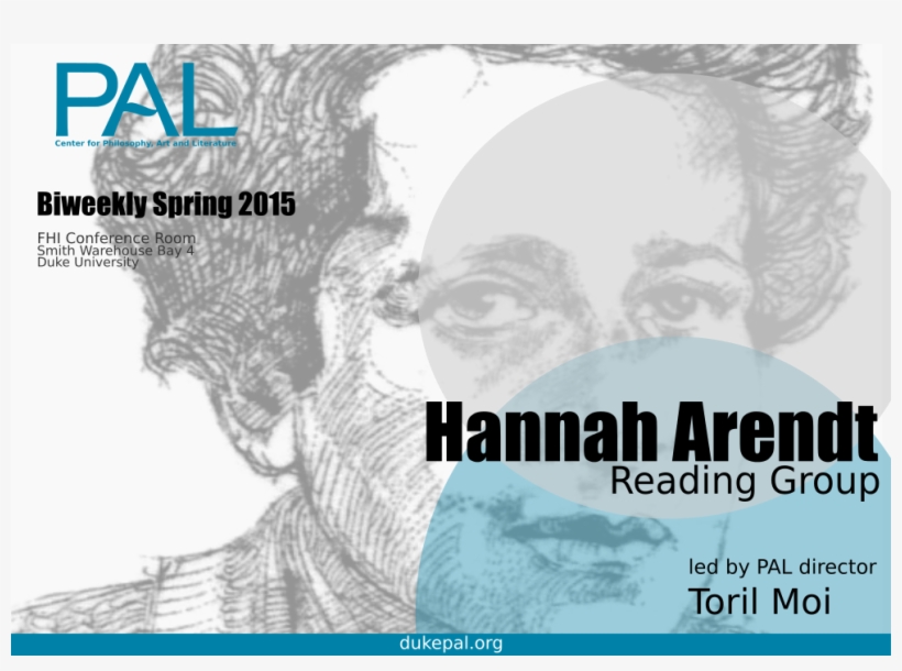 Join Pal Director Toril Moi For This Biweekly Spring - Hannah Arendt, transparent png download