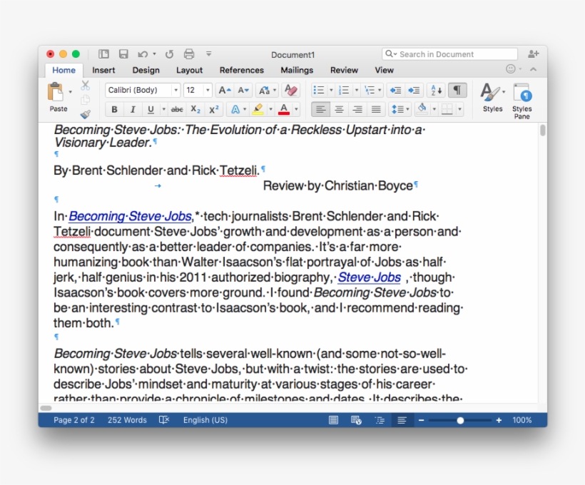 Microsoft Word 2016 With Invisibles Showing - Different Characters Showing On Word, transparent png download