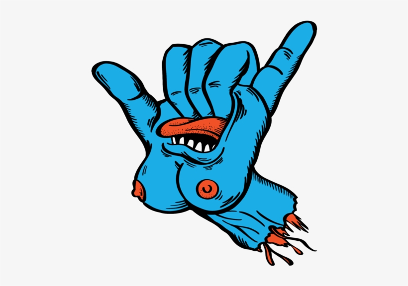 Screaming Titty-shaka Sticker - Sticker, transparent png download