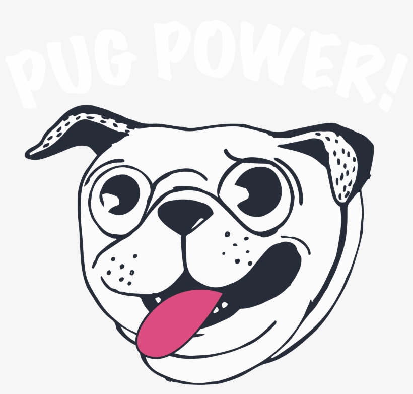 Pug Power - Woman, transparent png download