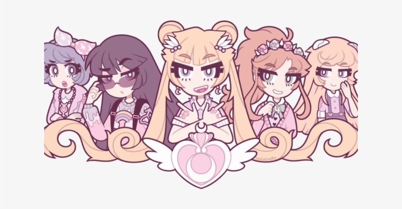 Another Pastel Goth Girl - Sailor Moon Choker, Sailor Moon Necklace, Kitten Choker,, transparent png download