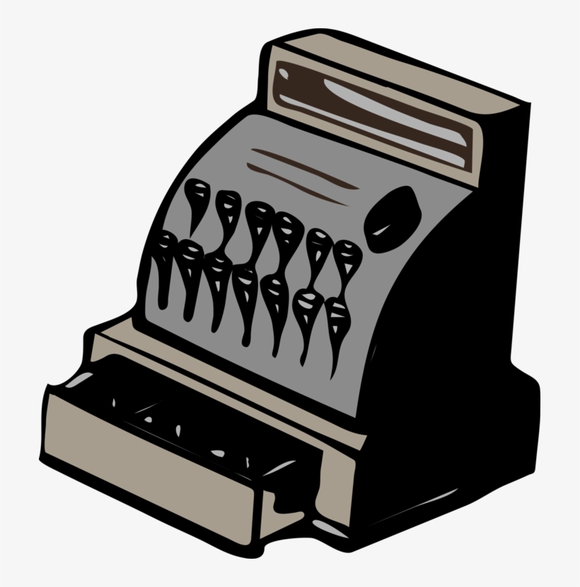 Money, Cashier, Pay, Drawer, Business - Old Cash Register Clipart, transparent png download