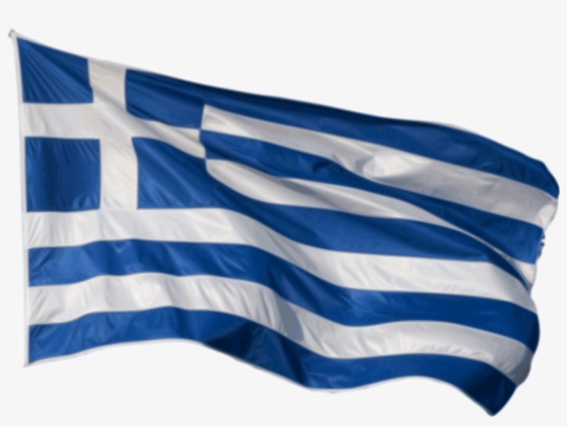 Waving Flag Png Black And White Stock - Flag Of Greece Png, transparent png download
