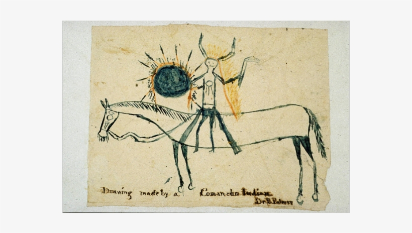 This Drawing By An Unknown Artist Of A Comanche Warrior - Comanche, transparent png download