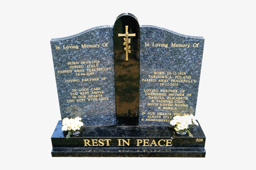 L48 Blue Pearl And Black Granite Headstone Image - Granite, transparent png download