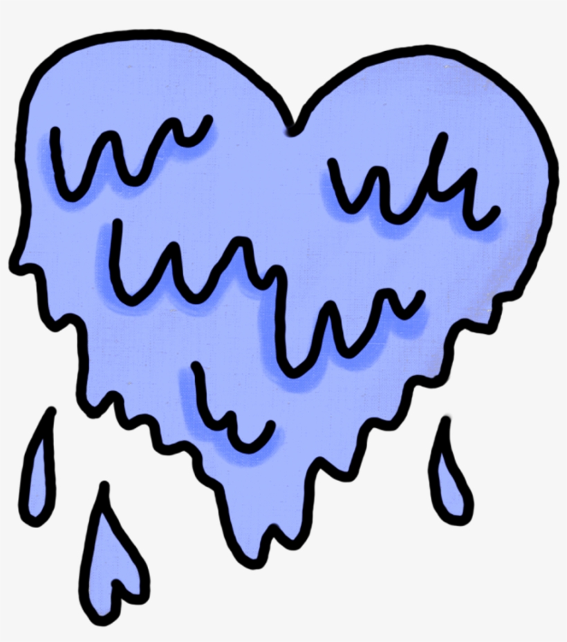 Purple Periwinkle Lilac Heart Drip Pastelgot - Grime Art Heart, transparent png download