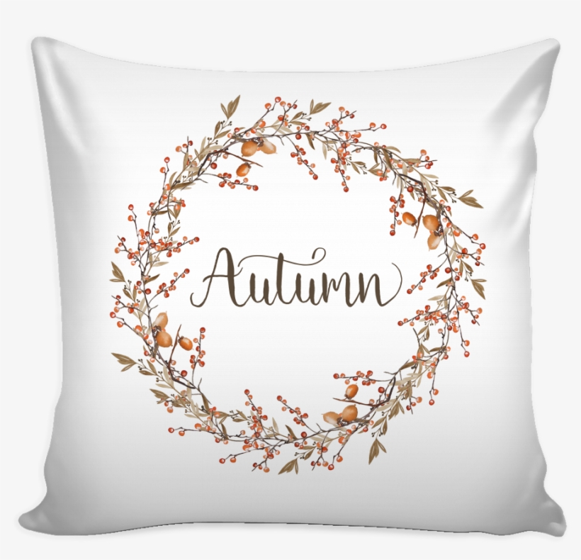 Autumn Berry Wreath Pillow Cover - Pillow, transparent png download
