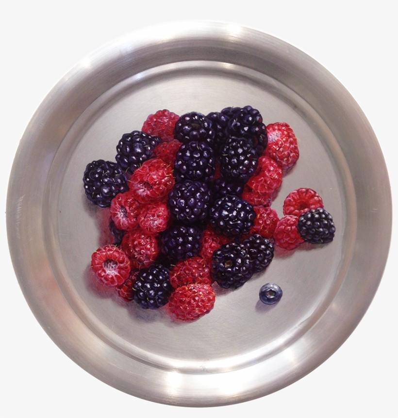 Blackberries And Raspberries, Oil On Aluminum, 11 Inches - Boysenberry, transparent png download