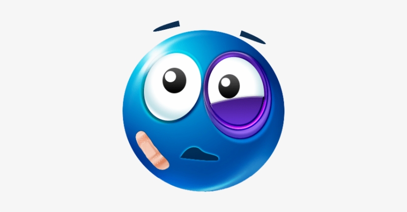 Free Png Black Eye Emoji Blue Png Images Transparent - Black And Blue Emoji, transparent png download
