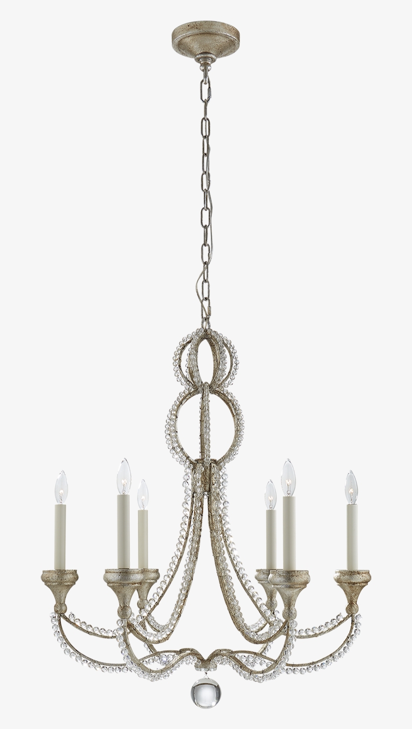 Milan Medium Chandelier In Venetian Silver With Crystal - Visual Comfort Nw5030vg Venetian Gold Milan Medium, transparent png download