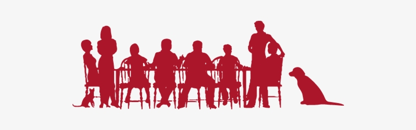 6 - 12 Pm - Family At Table Silhouette, transparent png download