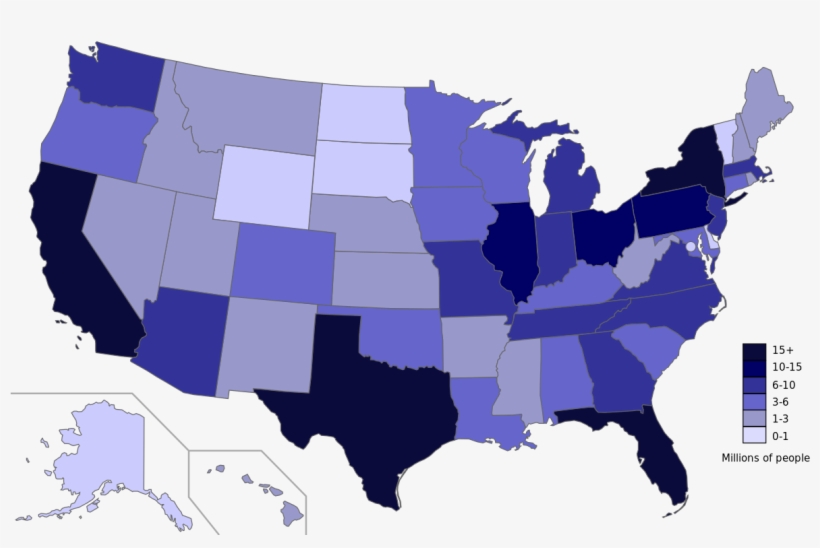 Least Favorite Maps Last Of Us 1200px Map Of Each State27s - Us Population 2018 By State, transparent png download