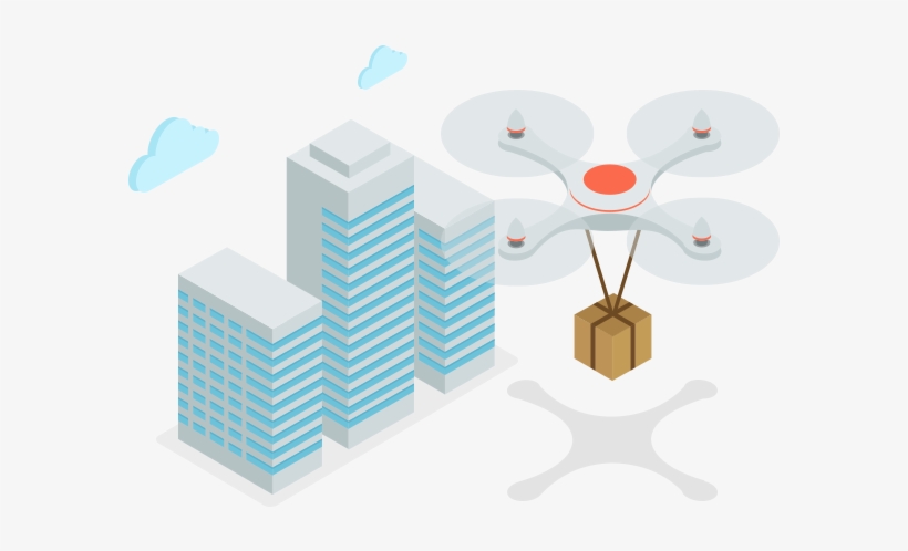 Autonomous Drone Deliveries - Illustration, transparent png download