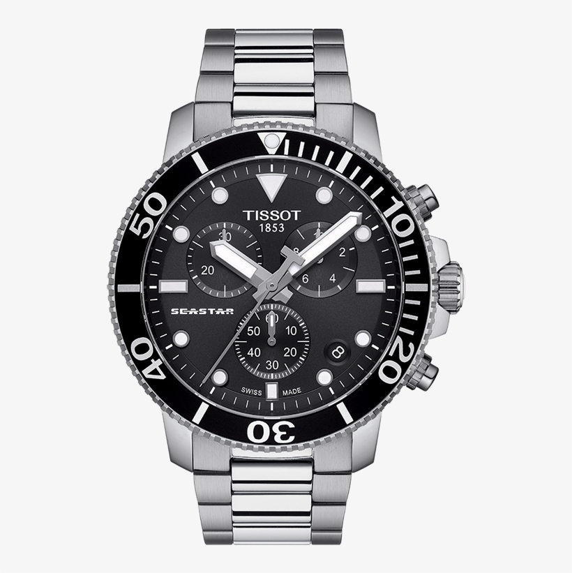 Tissot Seastar 1000 Chronograph - Tissot Seastar 1000 Black, transparent png download
