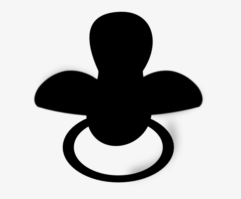 Baby Dummy Silhouette Png - Pacifier Clipart Black And White, transparent png download