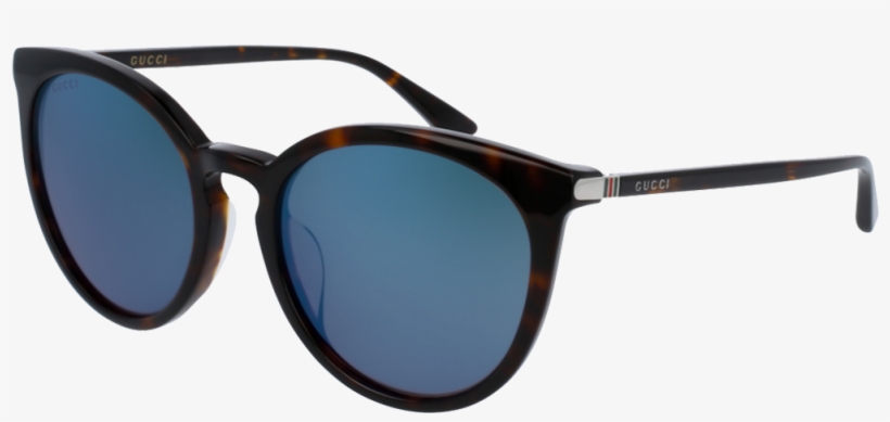 Gucci 0064/sk Havana Blue Mirror - Gucci Gg0064sk Black / Black, transparent png download