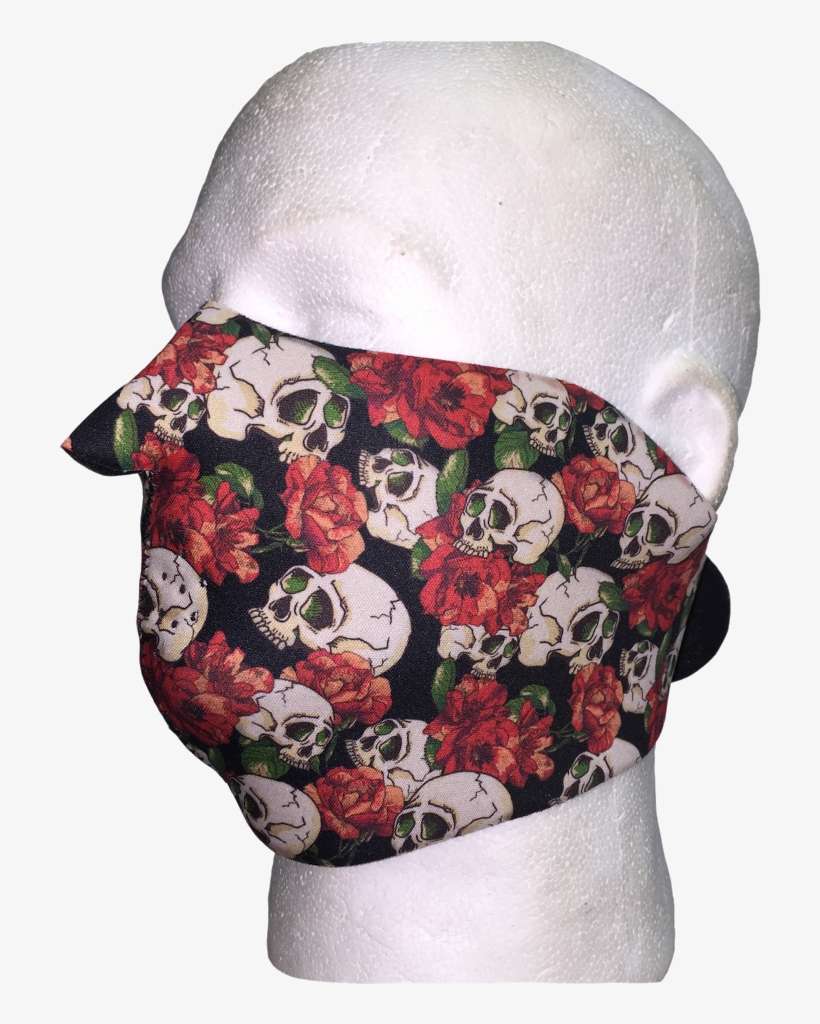 Skull And Roses Full Face Mask - J2masks Skull And Roses Full Face Mask, transparent png download