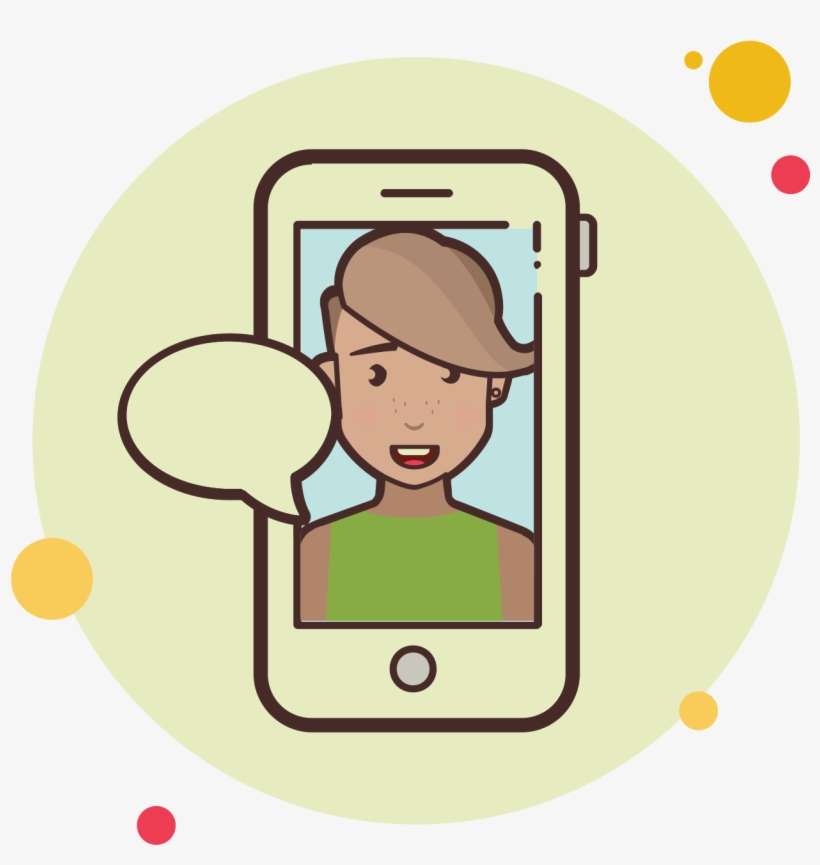 Short Hair Girl Messaging Icon - Icon, transparent png download