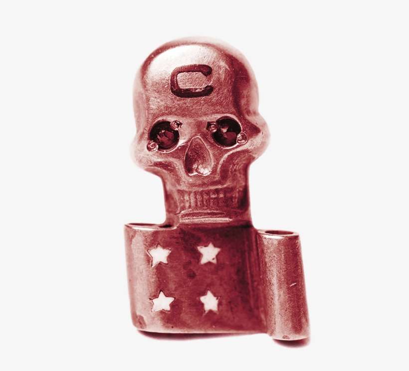 Metal Pin Of A Skull And A Scroll - Skull, transparent png download