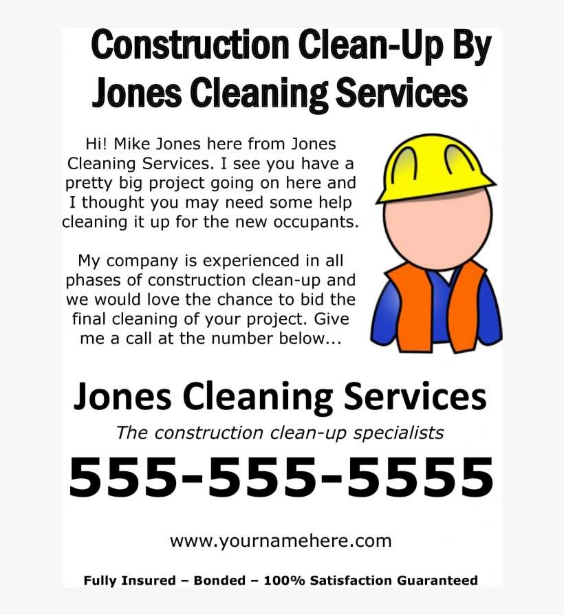 Construction Clean Up Flyer - Construction Clean Up Flyers, transparent png download