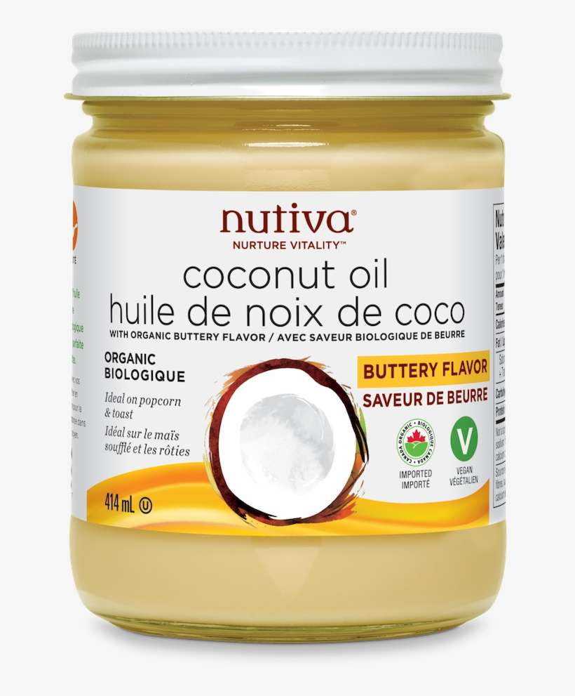 Nutiva Organic Buttery Coconut Oil - Nutiva Coconut Oil Butter Flavor, transparent png download