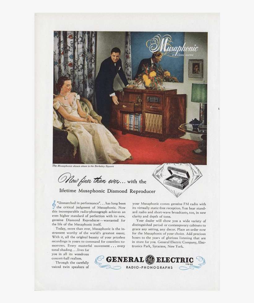 Musaphonic By General Electric, Radio, Phonograph, - Man Cave, transparent png download