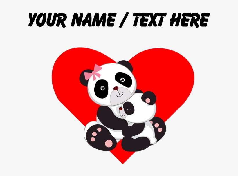 Design Is Printed, Not Embroidered - Panda Baby And Mother Heart Shower Curtain, transparent png download