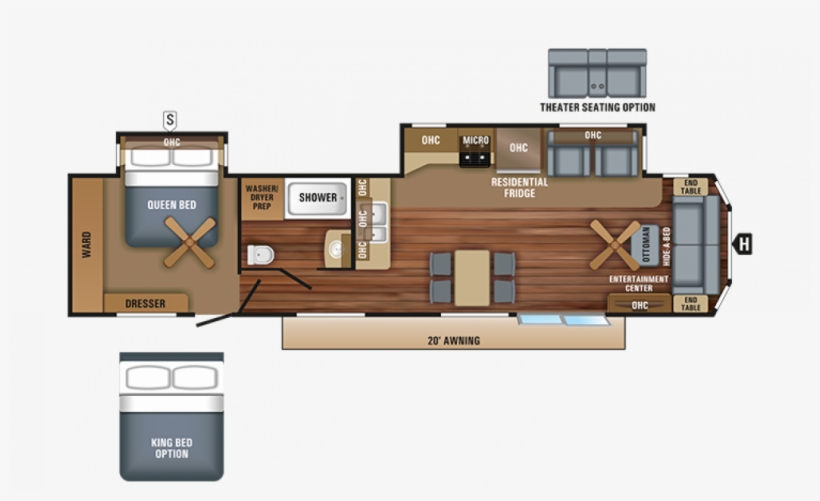 2018 Jay Flight Bungalow 40fsds Floor Plan Img - Floor Plan, transparent png download