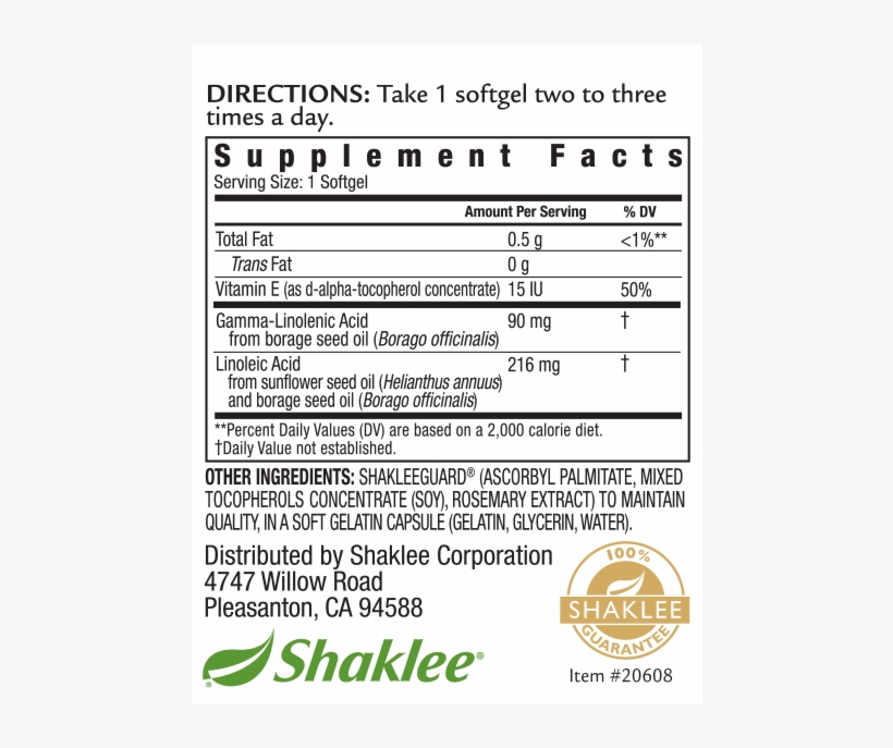 Onelife Singapore - - Shaklee Gla Complex (60 Softgels), transparent png download