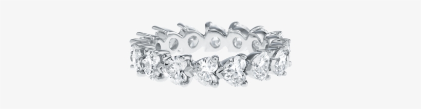 Prong Set Heart Shaped Diamond Wedding Band - Heart Shaped Diamond Band, transparent png download