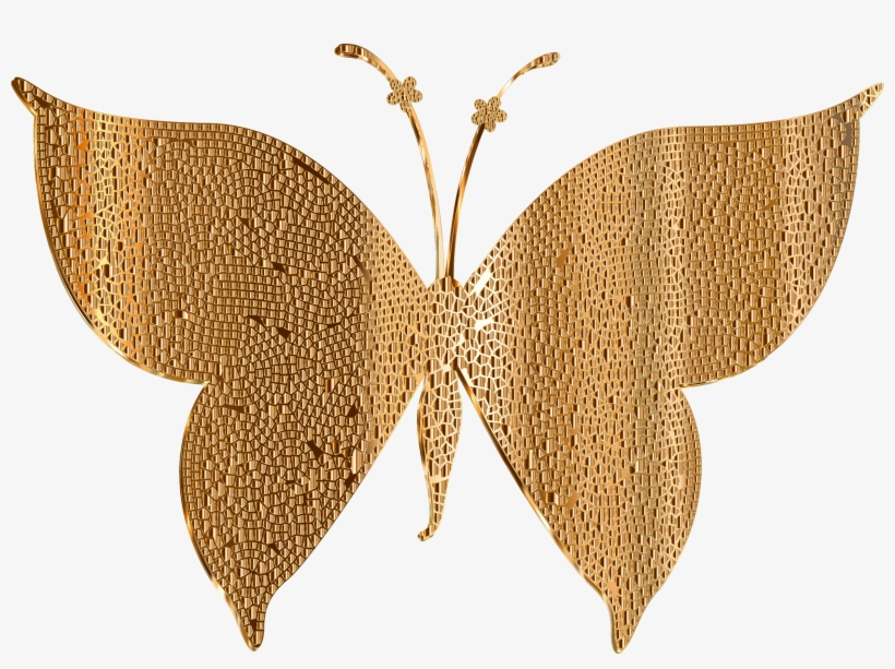 This Free Icons Png Design Of Gold Tiled Butterfly, transparent png download