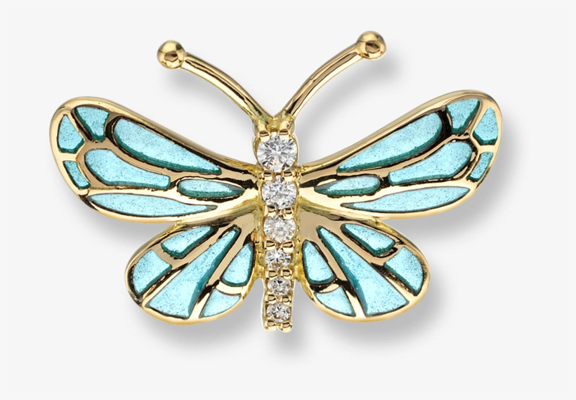 Nicole Barr Designs 18 Karat Gold Butterfly Lapel Pin-blue, transparent png download